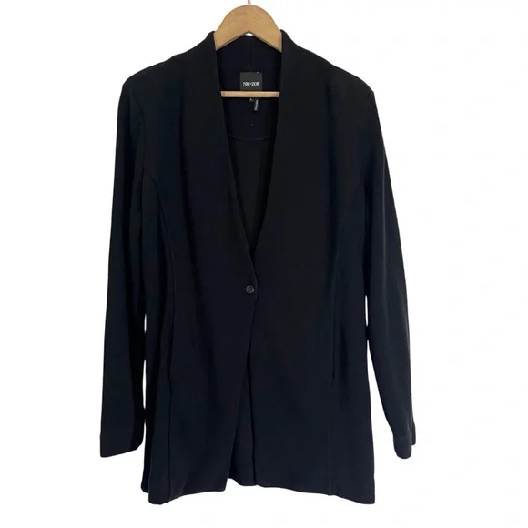 NIC + ZOE Grace Black Knit Jacket Fitted Blazer Women's L - Picture 2 of 9